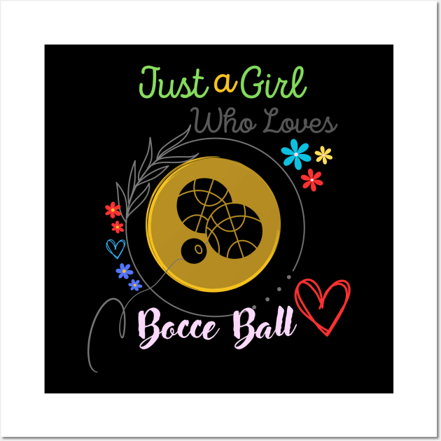 Just A Girl Who Loves Bocce Ball Pink Wall Art by Qurax